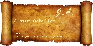 Justus Achilles névjegykártya